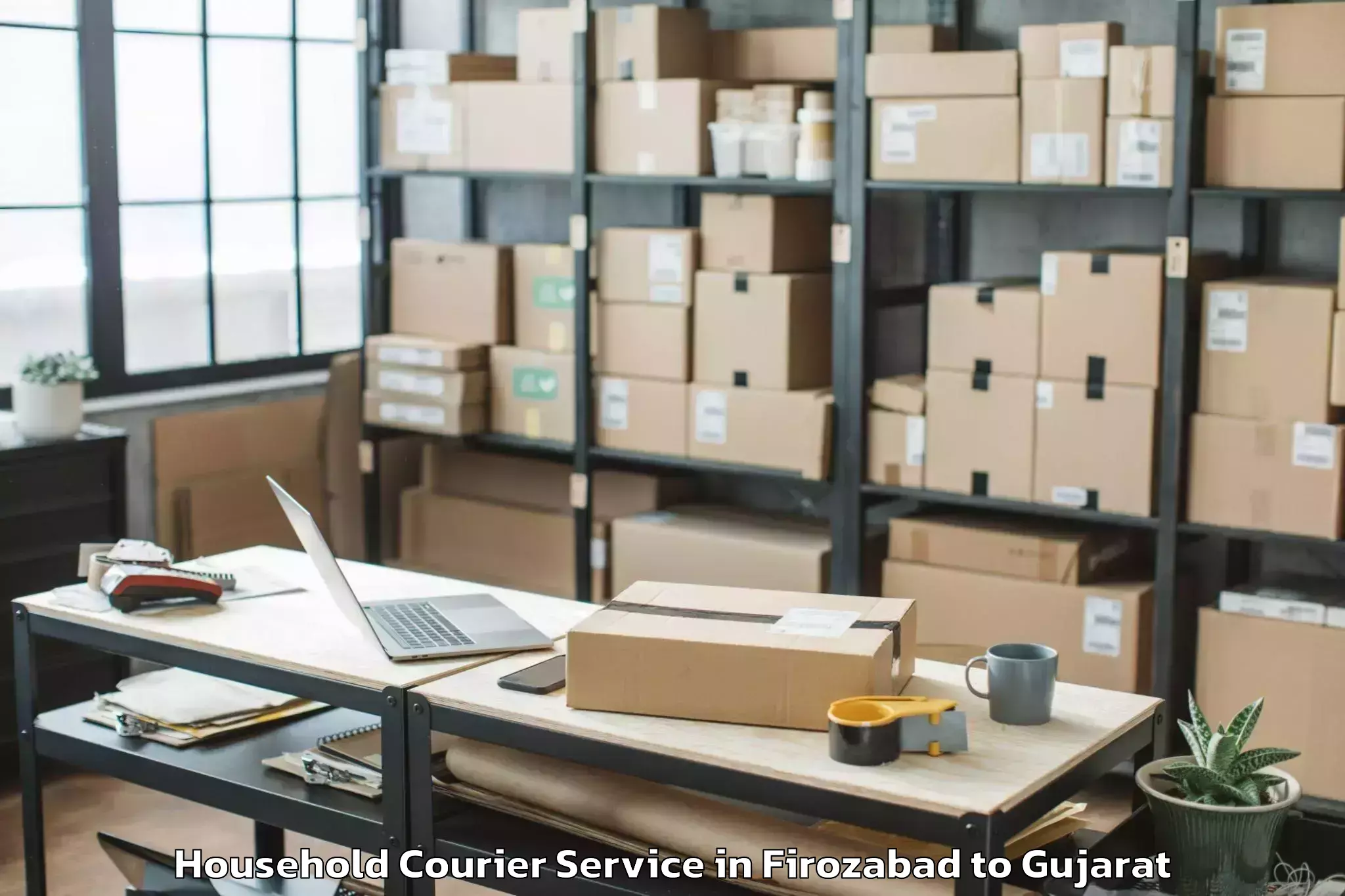 Reliable Firozabad to Shihori Household Courier